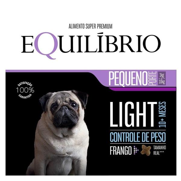 Imagem de Ração Seca Equilíbrio Light Frango para Cães Adultos de Porte Pequeno - 1 Kg