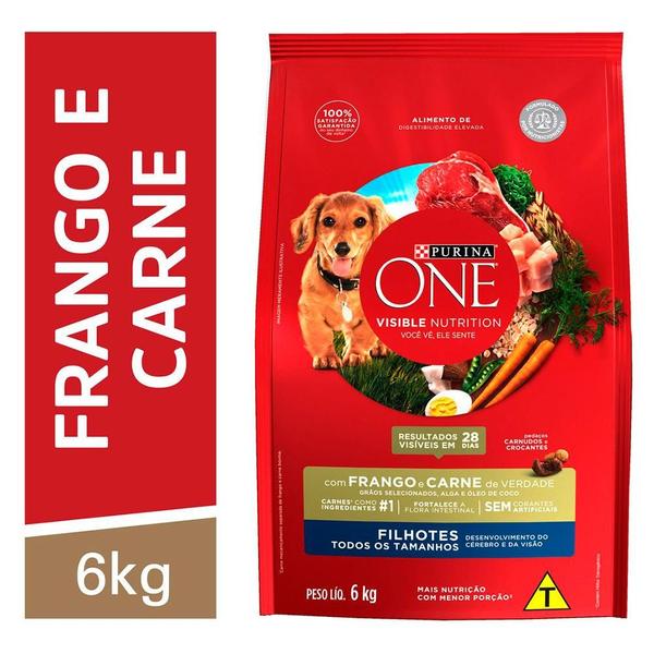 Imagem de Ração Seca Nestlé Purina One Frango e Carne para Cães Filhotes - 6 Kg