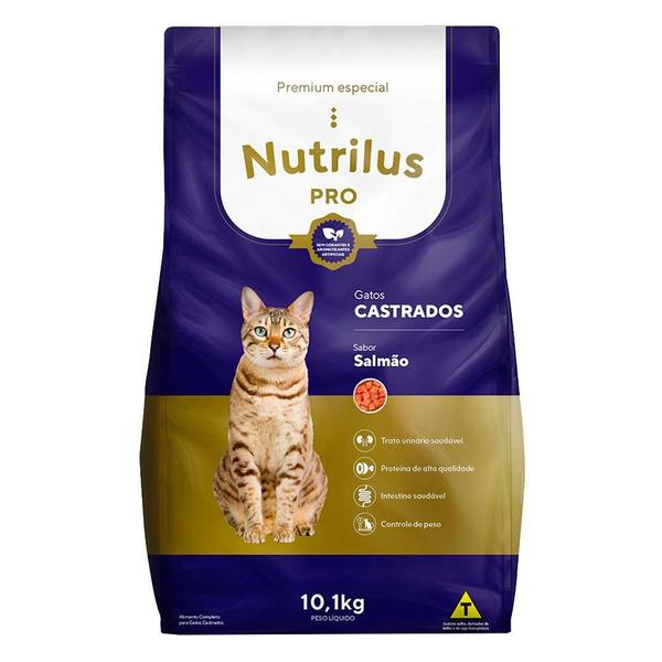 Imagem de Ração Seca Nutrilus Pro Salmão para Gatos Adultos Castrados - 10,1 Kg