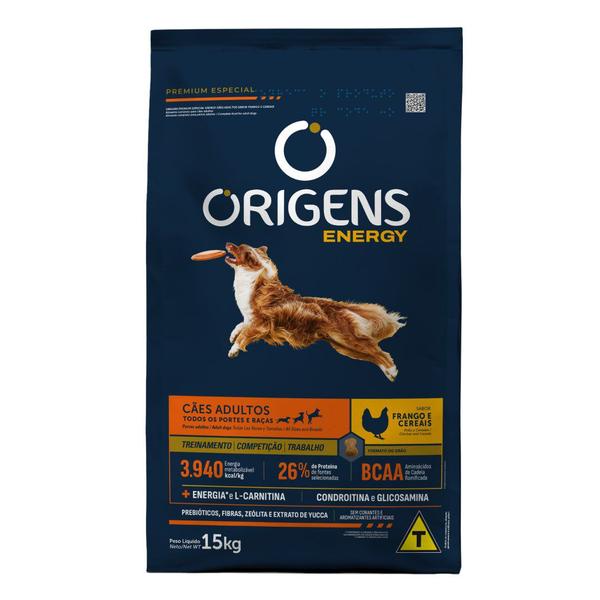 Imagem de Ração Seca Origens Energy Premium Especial Frango e Cereais para Cães Adultos