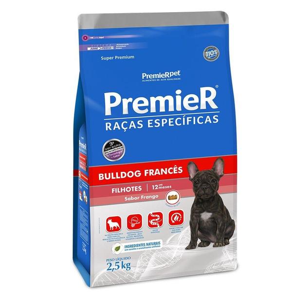 Imagem de Ração Seca Premier Pet Raças Específicas Bulldog Francês para Cães Filhotes - 2,5 Kg