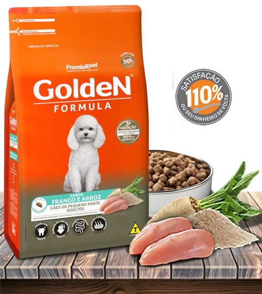 Imagem de Ração Seca PremieRPet Golden Fórmula Mini Bits Frango e Arroz para Cães Adultos de Raças Pequenas - 3Kg