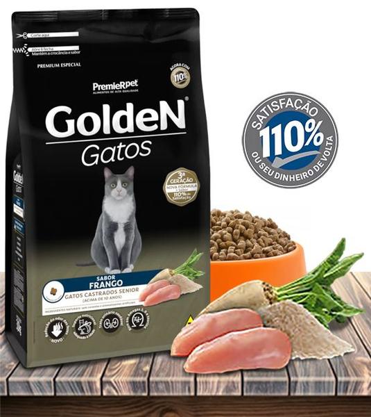 Imagem de Ração Seca PremieRPet Golden Frango para Gatos Sênior +10  para Gatos Castrados - 3Kg