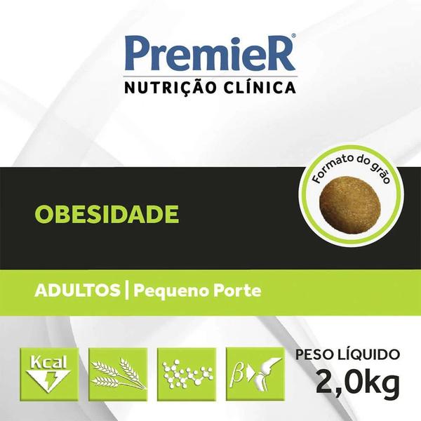 Imagem de Ração Seca PremieRPet Nutrição Clínica Obesidade para Cães Adultos Pequeno Porte Auxilia Tratamento da Obesidade - 2Kg