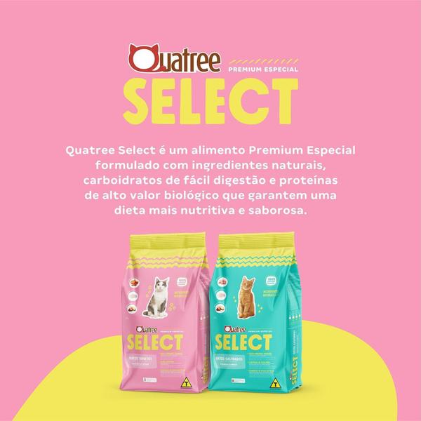 Imagem de Ração Seca Quatree Select Salmão e Arroz  Gatos Adultos  - 1 Kg