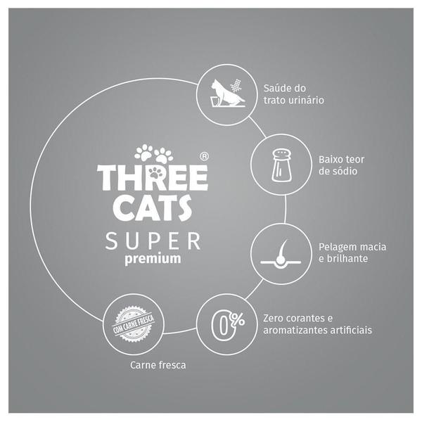 Imagem de Ração Seca Three Cats Super Premium Salmão para Gatos Castrados 6 Meses + - 3 Kg