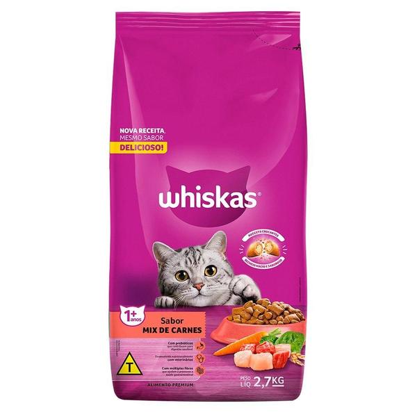 Imagem de Ração Seca Whiskas Mix de Carnes para Gatos Adultos - 2,7 Kg