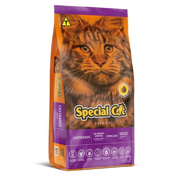 Imagem de Ração special cat para gatos adultos castrados frango e carne 20 kg