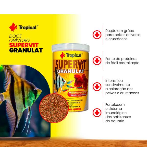 Imagem de Ração Supervit Granulat Tropical 550g Grãos para Peixes