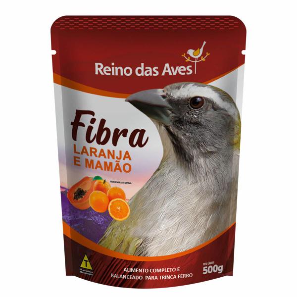 Imagem de Ração Trinca Ferro Fibra - Laranja e Mamão - 500g Super Premium Pixarro Pássaro Preto Sabiá