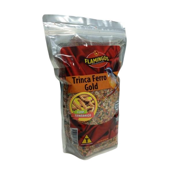 Ração Trinca Ferro Gold com tenebrio Flamingos 700g Imagem de Ração Trinca Ferro Gold com tenebrio Flamingos 700g