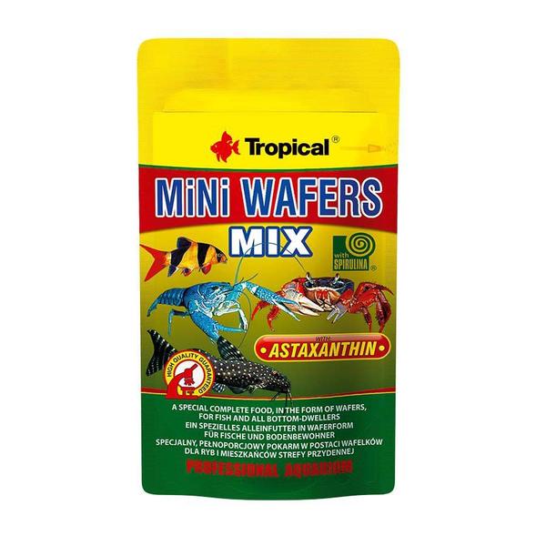 Ração Tropical Mini Wafers Mix para Peixes 18g Imagem de Ração Tropical Mini Wafers Mix para Peixes 18g