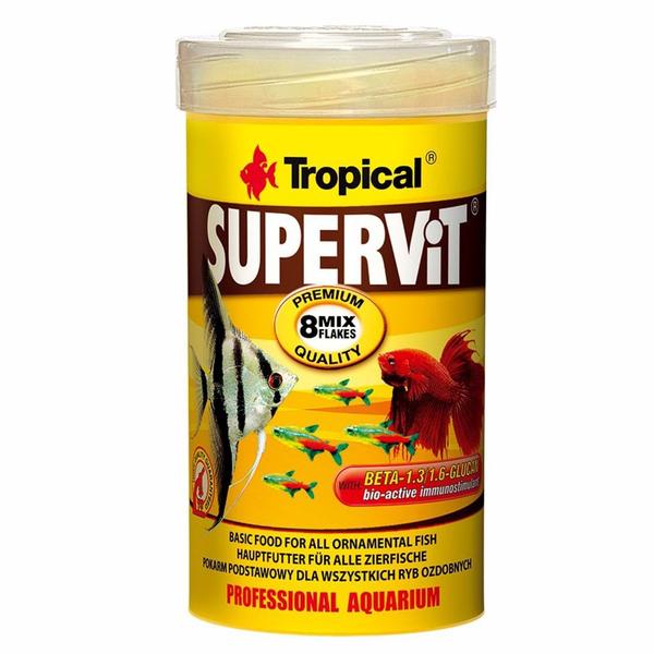 Ração Tropical Supervit Flakes 200g Imagem de Ração Tropical Supervit Flakes 200g