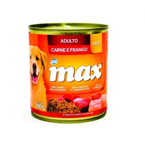 Imagem de Ração Úmida Max Lata para Cães Patê de Carne e Frango 280g