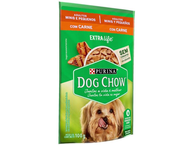 Ração Úmida para Cachorro Adulto Sachê Dog Chow - ExtraLife Carne 100g Imagem de Ração Úmida para Cachorro Adulto Sachê Dog Chow - ExtraLife Carne 100g