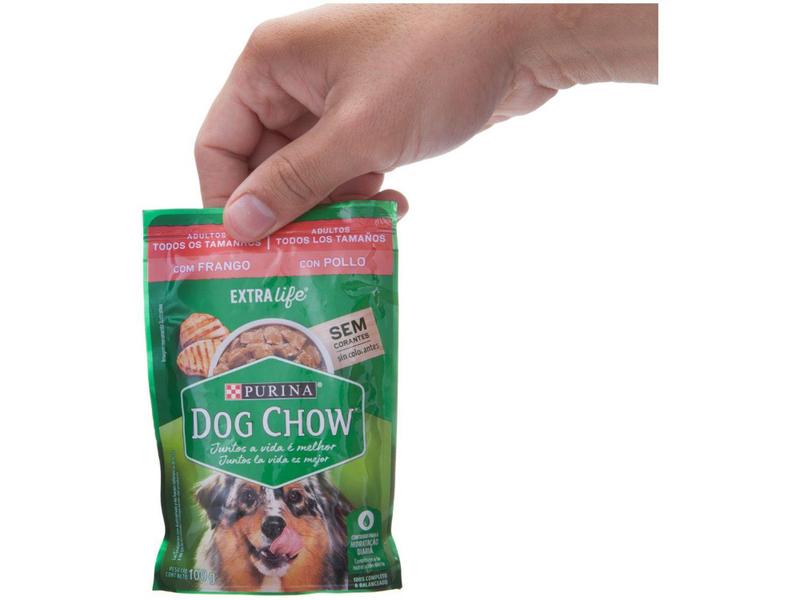 Ração Úmida para Cachorro Adulto Sachê - Dog Chow ExtraLife Frango 100g Imagem de Ração Úmida para Cachorro Adulto Sachê - Dog Chow ExtraLife Frango 100g
