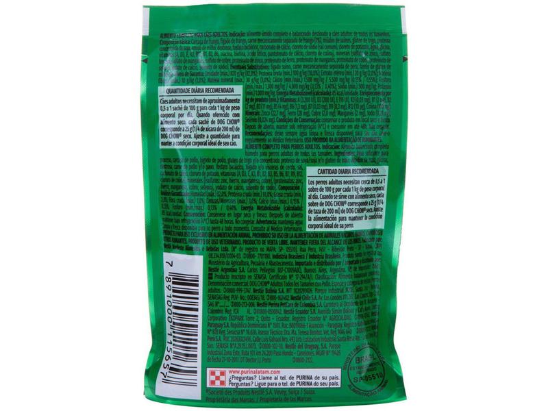 Ração Úmida para Cachorro Adulto Sachê - Dog Chow ExtraLife Frango 100g Imagem de Ração Úmida para Cachorro Adulto Sachê - Dog Chow ExtraLife Frango 100g