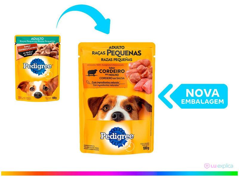 Imagem de Ração Úmida para Cachorro Adulto Sachê - Pedigree Cordeiro ao Molho 100g