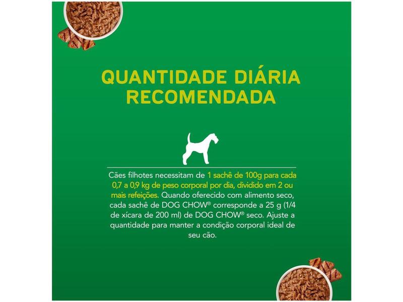 Ração Úmida para Cachorro Filhote Sachê Dog Chow - ExtraLife Carne 100g Imagem de Ração Úmida para Cachorro Filhote Sachê Dog Chow - ExtraLife Carne 100g