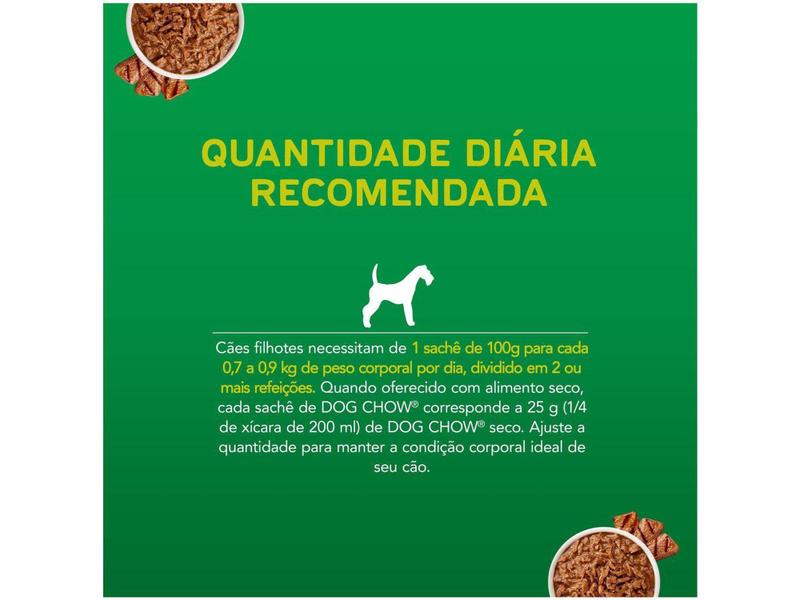 Imagem de Ração Úmida para Cachorro Filhote Sachê Dog Chow - ExtraLife Carne 100g