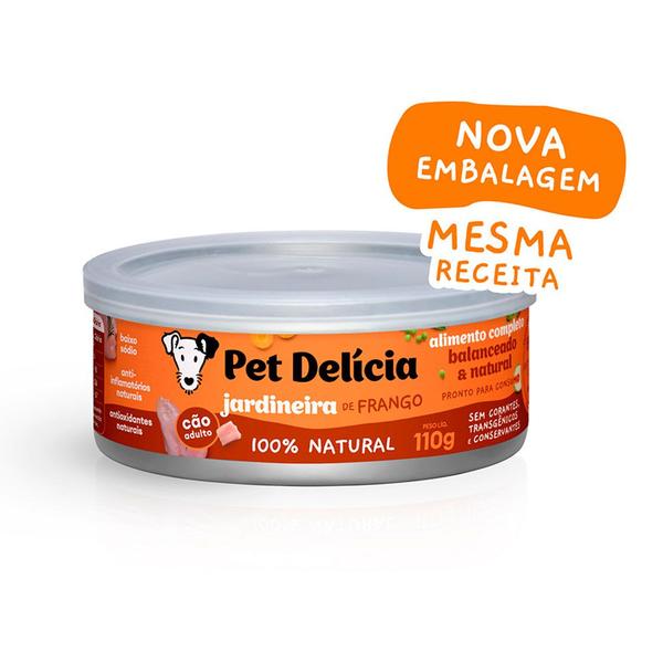 Imagem de Ração Úmida Para Cães Adultos Pet Delícia Sabor Jardineira de Frango 110g