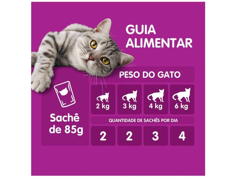 Imagem de Ração Úmida para Gato Adulto Sachê - Whiskas Carne ao Molho 85g