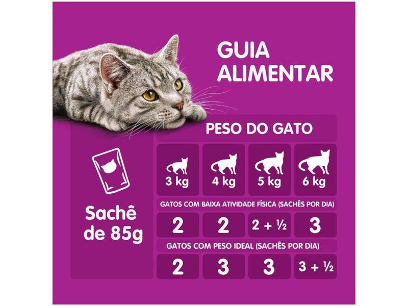 Imagem de Ração Úmida para Gato Adulto Sachê Whiskas - Peixe ao Molho 85g