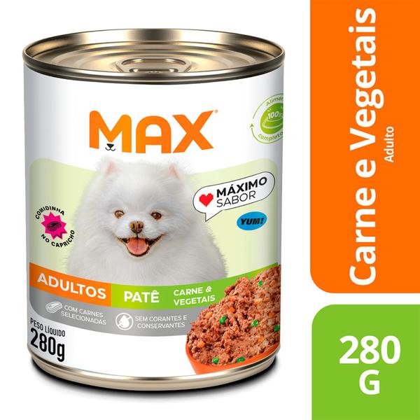 Imagem de Ração Úmida Patê Max Cães Adultos Carne e Vegetais 280g