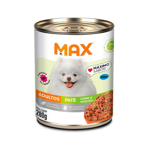 Imagem de Ração Úmida Patê Max Cães Adultos Carne e Vegetais 280g