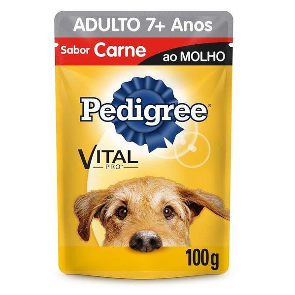 Imagem de Ração Úmida Pedigree Sachê Carne ao Molho para Cães Adultos Sênior 7+ Anos 100 g