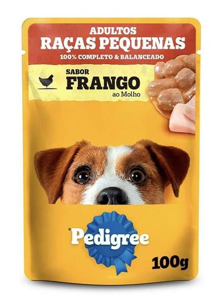 Imagem de Ração Úmida Pedigree Sachê Frango/Carne ao Molho para Cães Adultos de Raças Pequenas - Kit 06UN.