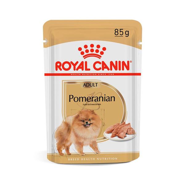 Ração Úmida Royal Canin Pomeranian para Cães Adultos 85g Imagem de Ração Úmida Royal Canin Pomeranian para Cães Adultos 85g