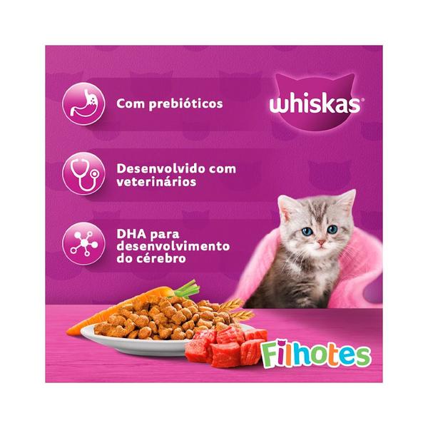 Ração Whiskas para Gatos Filhotes Sabor Carne e Leite - 900g Imagem de Ração Whiskas para Gatos Filhotes Sabor Carne e Leite - 900g