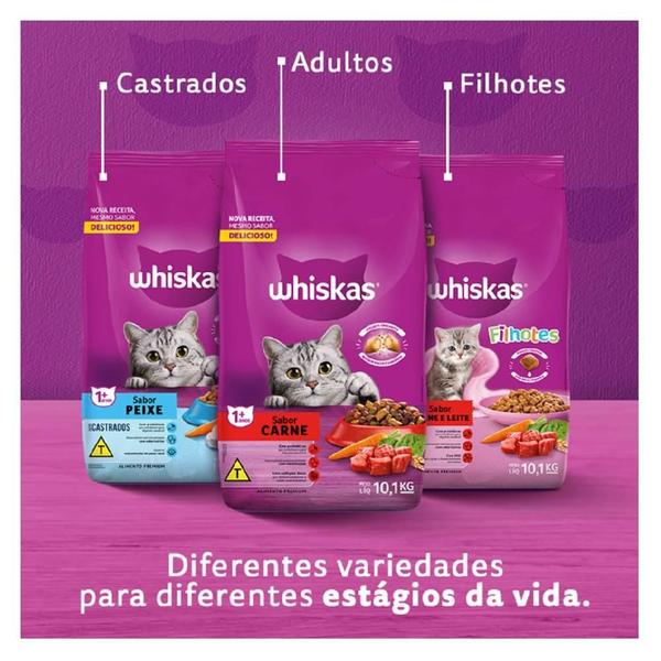 Ração Whiskas Peixe para Gatos Adultos - 10,1 Kg Imagem de Ração Whiskas Peixe para Gatos Adultos - 10,1 Kg