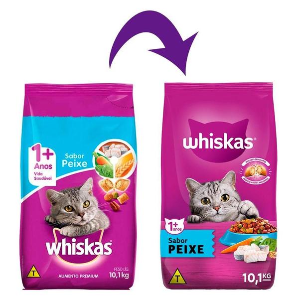 Imagem de Ração Whiskas Peixe para Gatos Adultos - 10,1 Kg