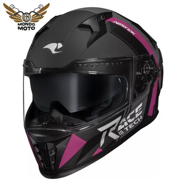 Imagem de Race tech capacete volt abstrak matte blk/pink 60/l