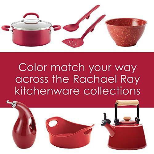 Imagem de Rachael Ray Esmalte em Aço Stock Pot/Stockpot com tampa, 12 Quart, Gradiente Vermelho