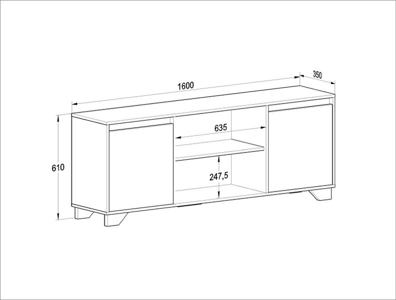 Imagem de Rack 160cm Benevello 2031 Branco/Siena Quiditá