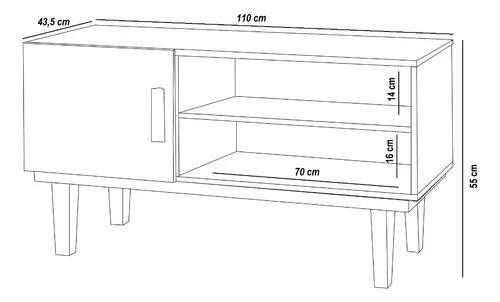 Imagem de Rack aparador sala p/tv ate 42 com pés  -carmolar