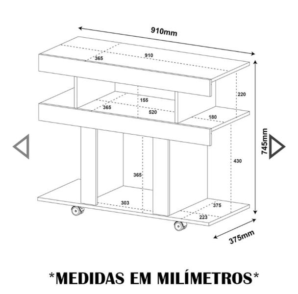 Imagem de Rack artely guaiba amendoa / off white