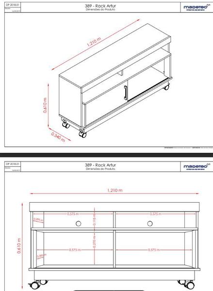 Imagem de  rack artur naturale / off white 389130  madetec