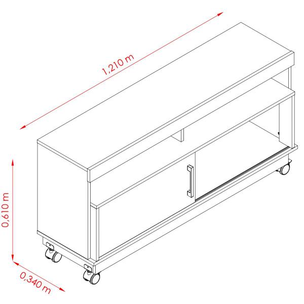 Imagem de Rack Artur TVs até 50” 389130 Naturale Off White Madetec