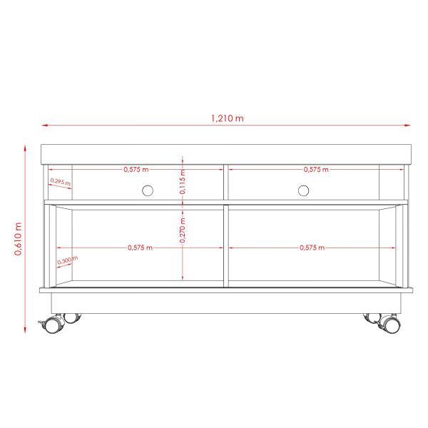 Imagem de Rack Artur TVs até 50” 389139 Cinamomo Off White Madetec