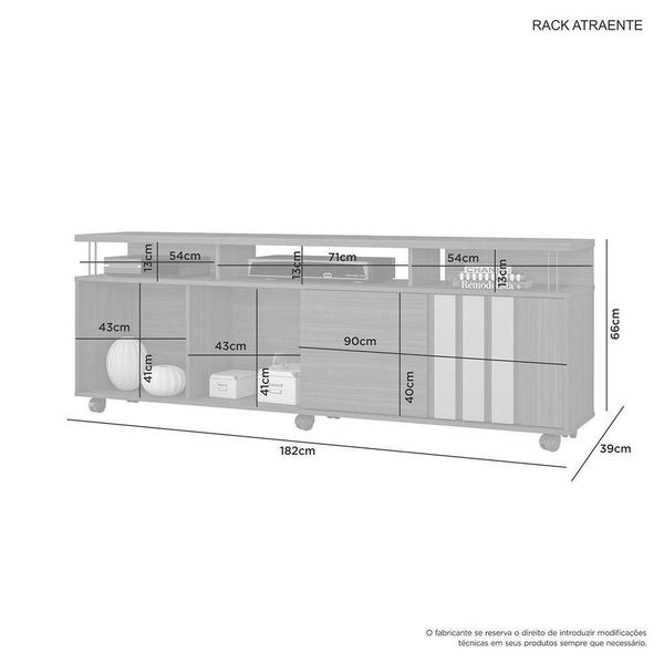 Imagem de Rack Atraente Candian Jcm Movelaria Café Com Off White