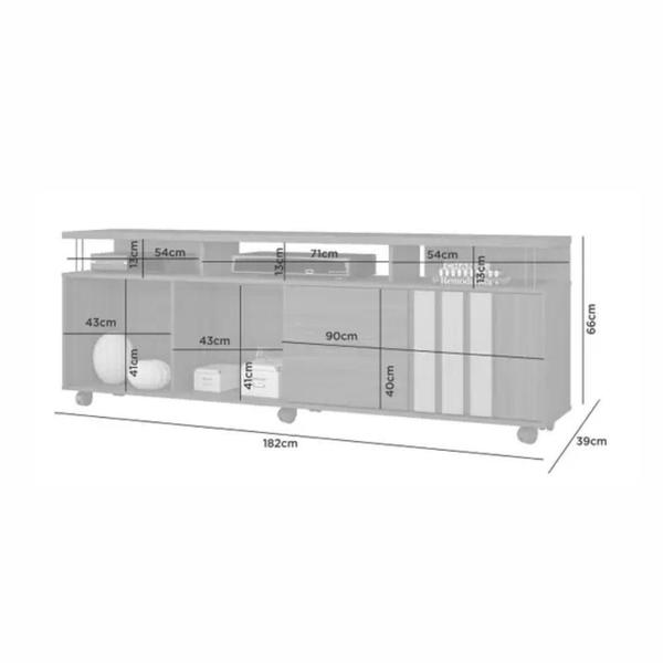 Imagem de Rack Atraente para TV até 75 Polegadas JCM Movelaria Café Off White