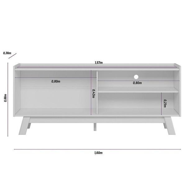 Imagem de Rack Aurum 1 PT Nature e Off White 160 cm - Linea Brasil