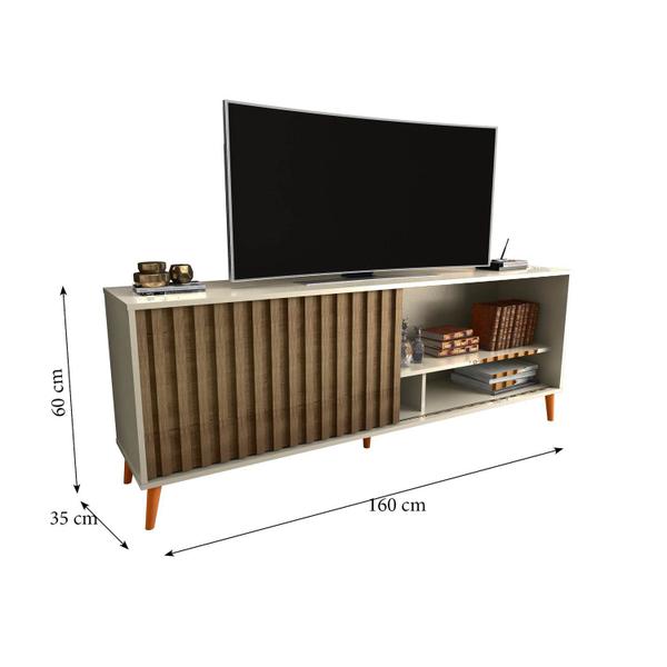 Imagem de Rack  Bacada  Sala para TV até 50 Polegadas com Porta Ripada Luara 160x60cm