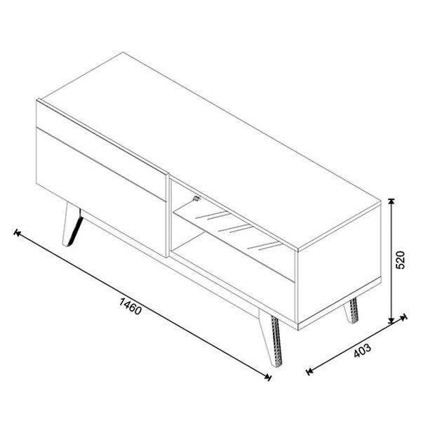 Imagem de Rack Bancada 1 Gaveta e Painel para Tv Classic 1.4 Off White Freijó - Imcal