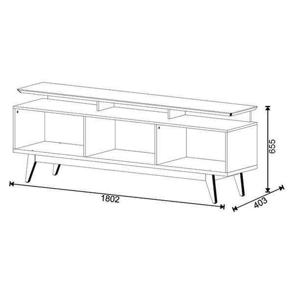 Imagem de Rack Bancada 2 Gavetas com Nicho e Painel para Tv Classic 1.8 Branco Acetinado - Imcal