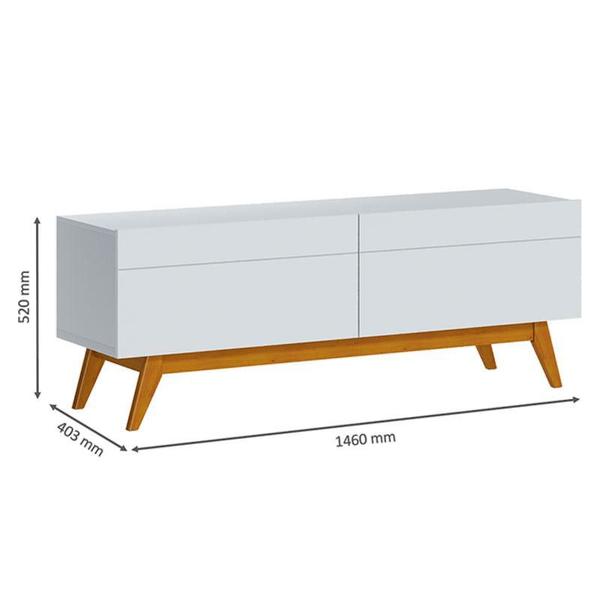 Imagem de Rack Bancada 2 Gavetas e Painel para Tv Classic 1.4 Branco Acetinado - Imcal